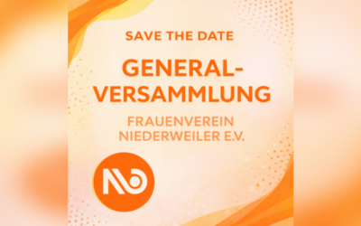 Generalversammlung am 20. März 2026 um 19.30 Uhr in der Römerberghalle in Niederweiler